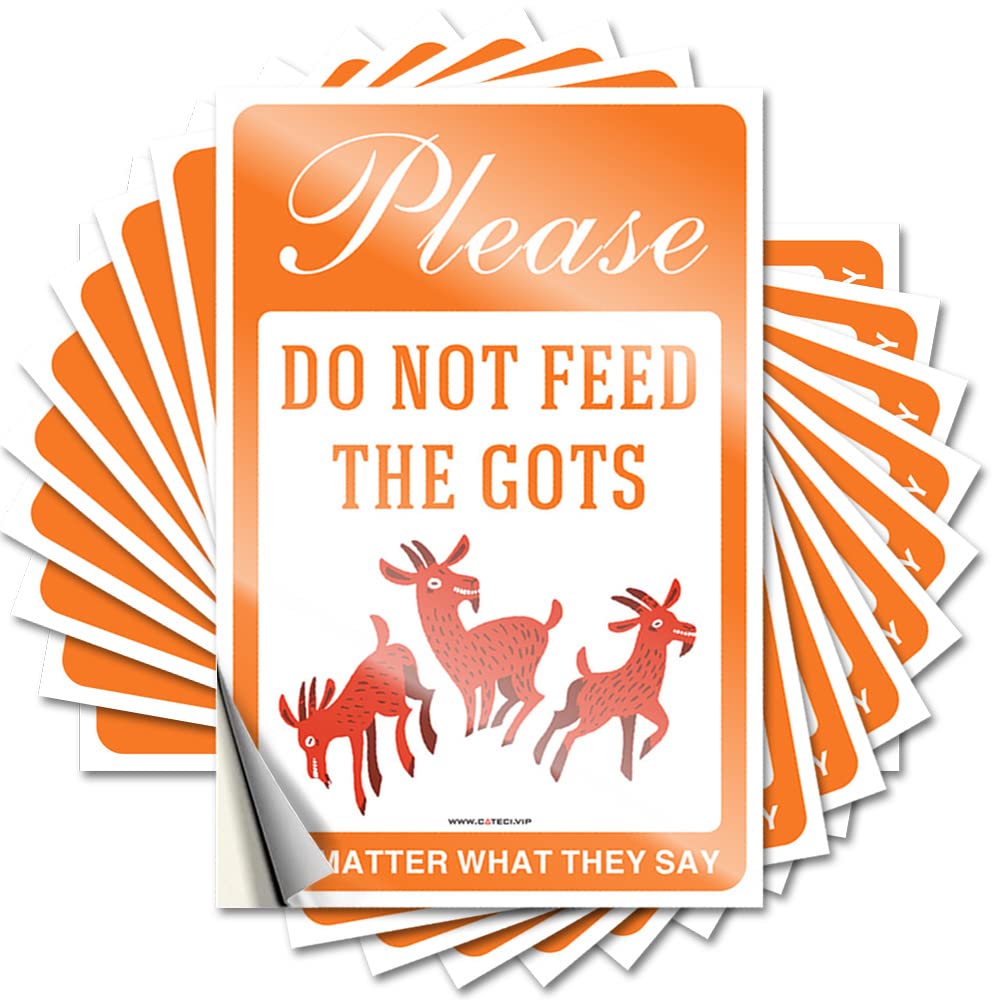 Fall Outdoor Decorations Case Decal - Please Don’t Feed The Goats, No Matter What They Say Vintage Durable Sticker Easy Apply for Classroom Decor(8X12CM)