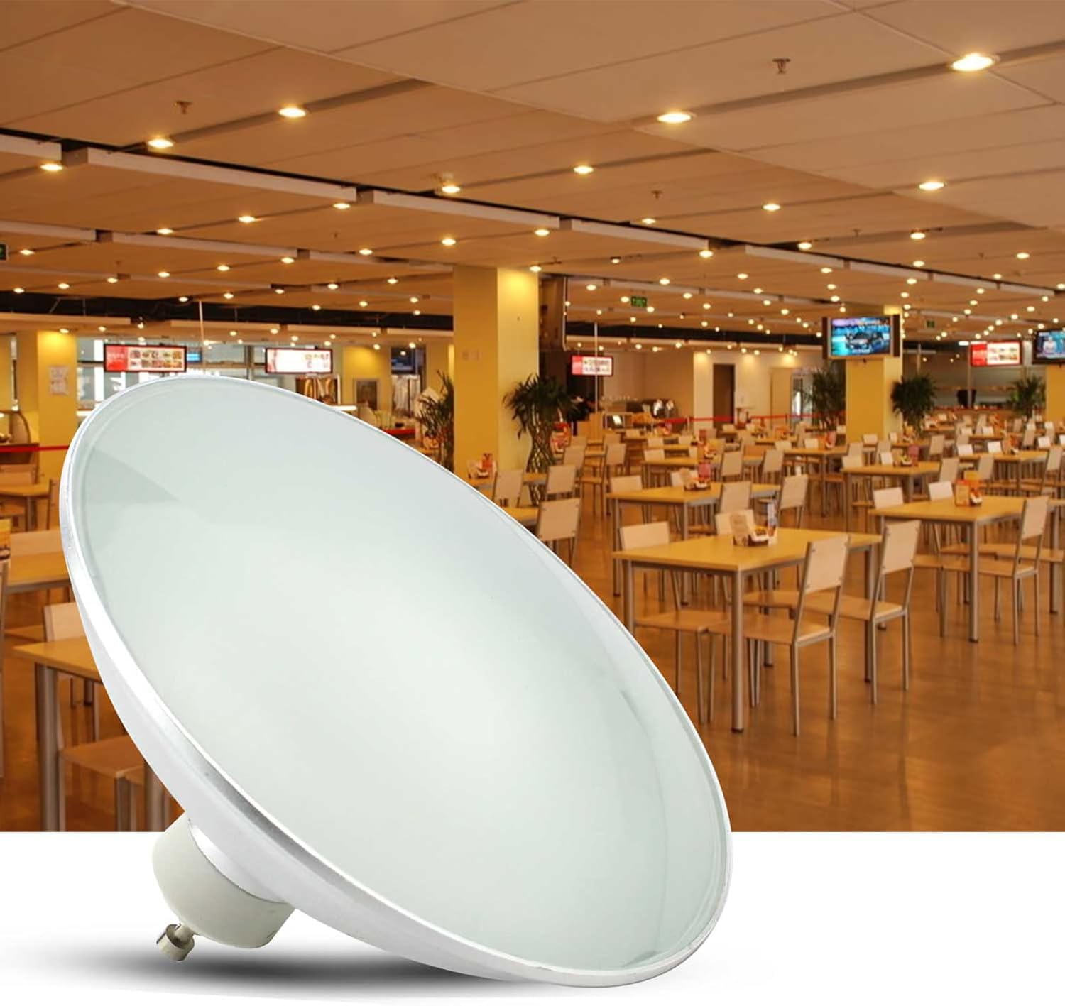 HiBay 4er Leuchtmittel GU10 LED AR111 Strahler Lampe 9W Spot Reflektor Ersatz für 75W Halogenlampen,800lm 3000K 120° Warmweiß,LED-Glühlampe für Restaurant, Kantine, Wohnzimmer