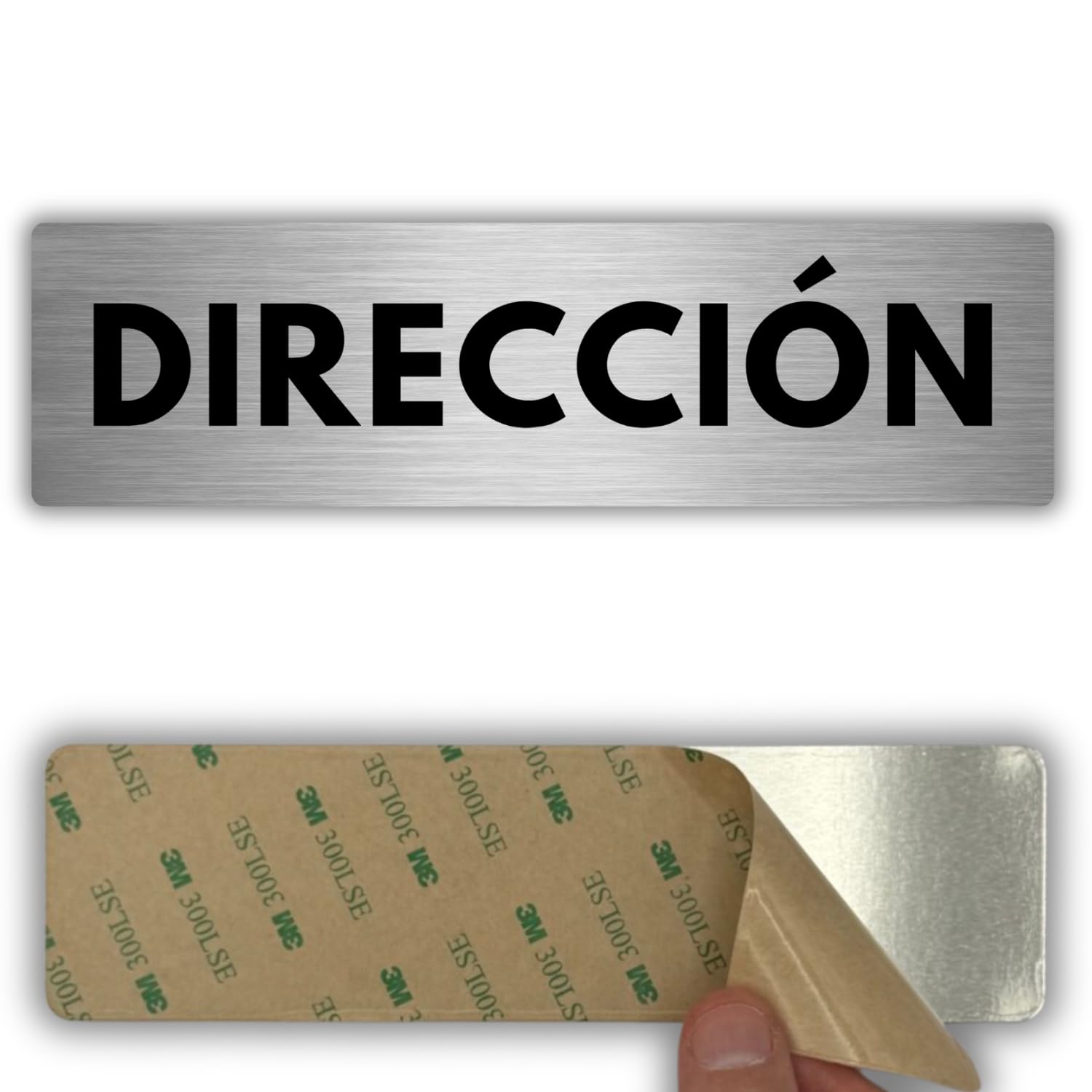 Señal Dirección - 5x18 cm - Grosor 0.8 mm - Aluminio - Cartel Despacho Dirección - Rótulo Oficina Dirección - Placa Puerta Despacho - (Direccion)