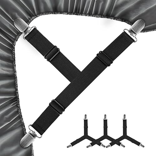 FGY Cierre de sábanas, correa de soporte para sábanas para cama matrimonial, Queen, King y individual, pinzas ajustables con clip antideslizante y