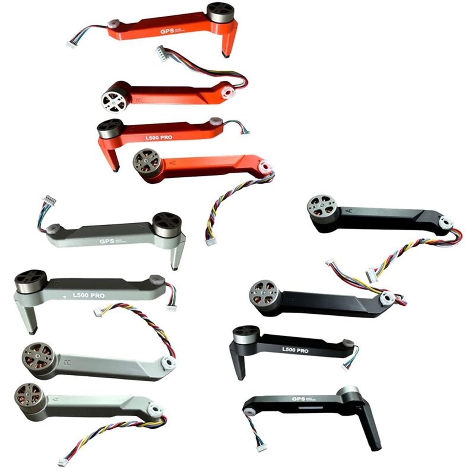 L500Pro Max RC Quadcopter Propeller Arms L500 PRO GPS Drone Motor Wing Unit Kit Engines Parts(Orange arms)