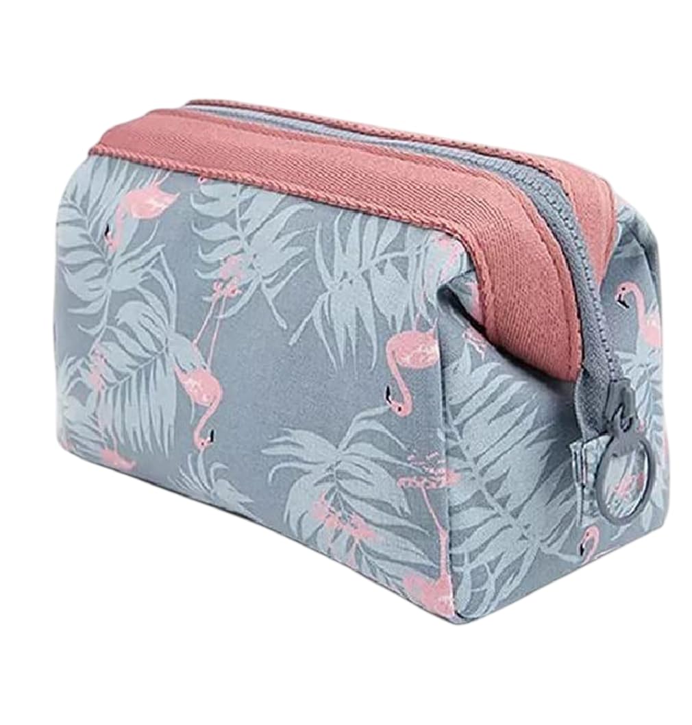 Nylon Cosmetic Toiletry Pouch Waterproof Makeup Vanity Shaving Household Grooming Travel Storage Organizer Bags Pouch Kit Pack for Unisex Travel Compact Utility Design Go Grey-image-18
