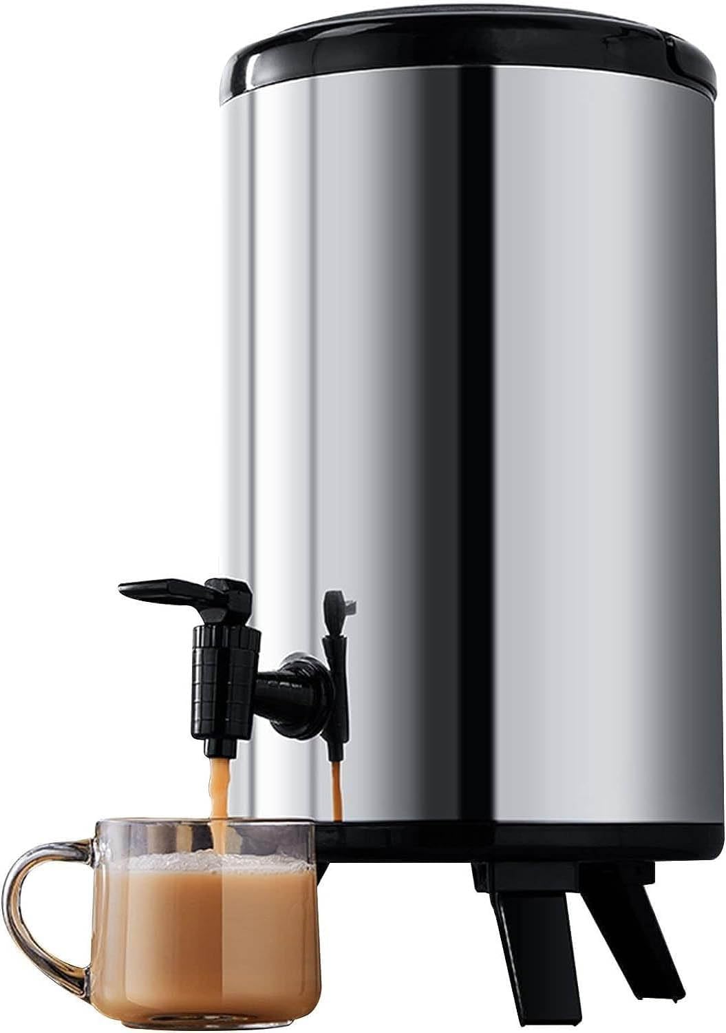 ZORZA 6L-20L Dispensador de Bebidas Acero Inoxidable,Acero Inoxidable de 3 Capa Dispensador Térmico con Grifo,Caliente Cubo de Té con Leche Barril Aislado de Gran Capacidad,6L