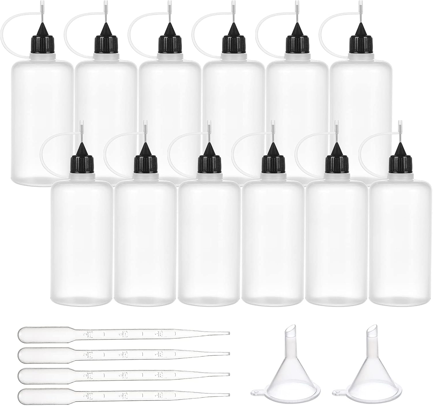 BENECREAT 100ml/3.5oz PE Needle Tip Glue Bottle with Funnel