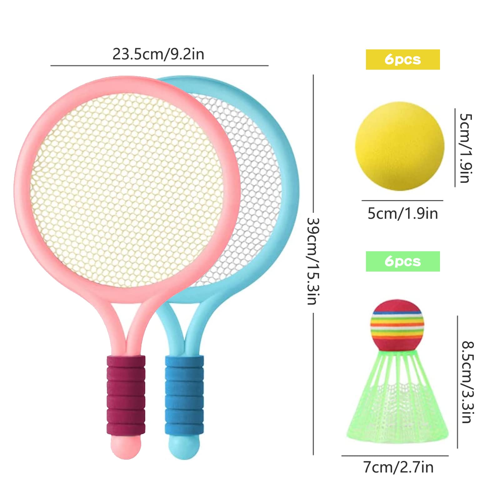 Badminton set Per Bambini,Mini Set Per Racchette Badminton ，Leggero Badminton Kit Per,Racchetta da Tennis per Bambini,per L'Allenamento dei Bambini E Il Gioco Casual Sport