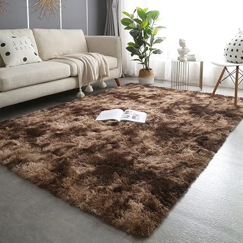 センターカーペット「ORRMALL」カーペット ラグマット ラグ 滑り止め付き 3畳 4畳 5畳 6畳 長方形 絨毯 抗菌防臭 防ダニ 床暖房対応 シャギーラグ 絨毯 滑り止め付き ふわふわ サラサラ 長方形 (ブラウン 160*230cm約2.3畳)