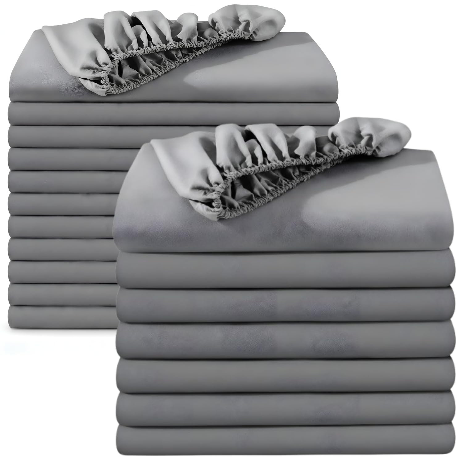 BedLooms Small Double Fitted Sheet 20 Pack โ Grey (120x190cm) up to 25cm