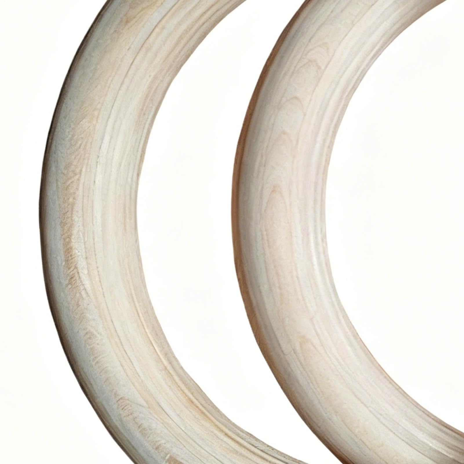 Coppia di anelli da ginnastica in legno, spessore 2,5 cm, cinghie di ricambio non incluse, impugnatura antiscivolo in legno di betulla, attrezzo per esercizi calisthenics, attrezzi per allenamento a