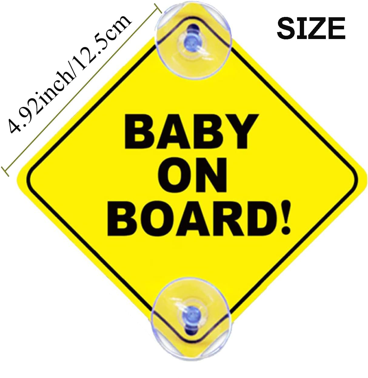 2 Pcs Baby on Board Sign for Car, Child on Board Car Sign, Equipped with 4 Suction Cups, Reusable Durable Car Baby Stickers — view 2