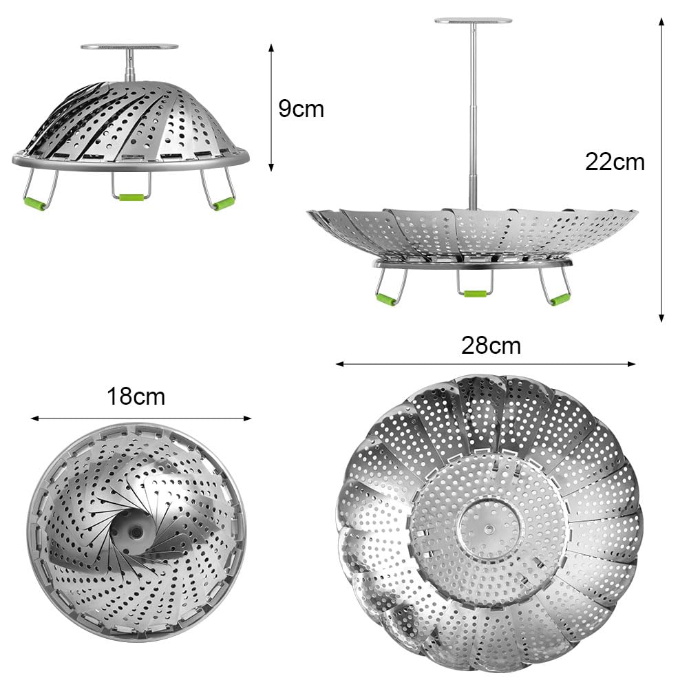 Paniers Cuit-vapeur Pliable Panier Vapeur Pour Légumes Avec 4 Pieds En Acier Inox Diametre 14 23 Cm Pour Cuire Legumes Et Aliments Ou Panier De Fruits 82527869