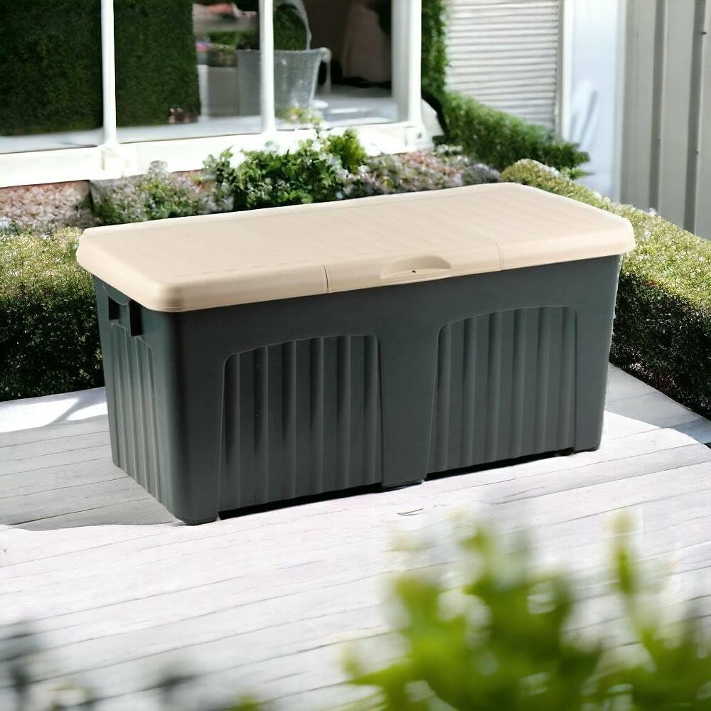 Dmora Baule Foligno, Contenitore portaoggetti multiuso, Baule moderno, 100% Made in Italy, 125x57h56 cm, Grigio