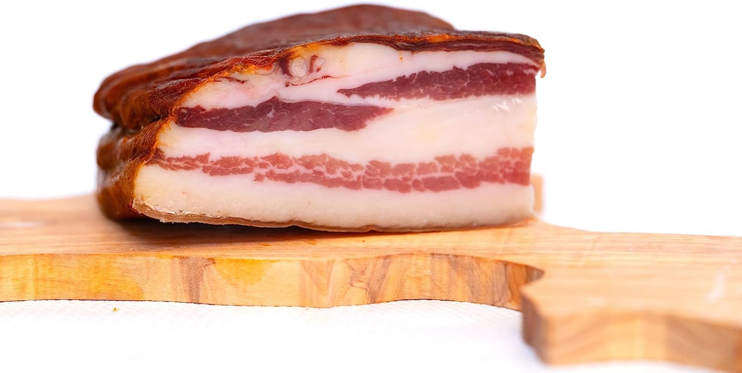 Guanciale Calabrais - 2 Pièces Entières de 400g Chacune - Produits Alimentaires Italiens De Calabre - Charcuteries Artisanales, Idéal Pour Carbonara, À TRANCHER