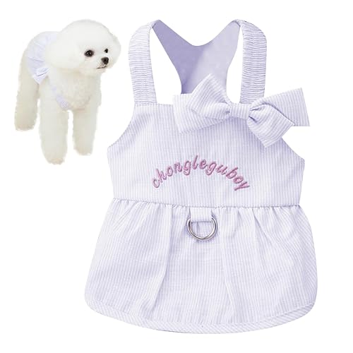 Vestido de perro a rayas, ropa para perros pequeños, niñas, verano, vestidos de perrito de princesa