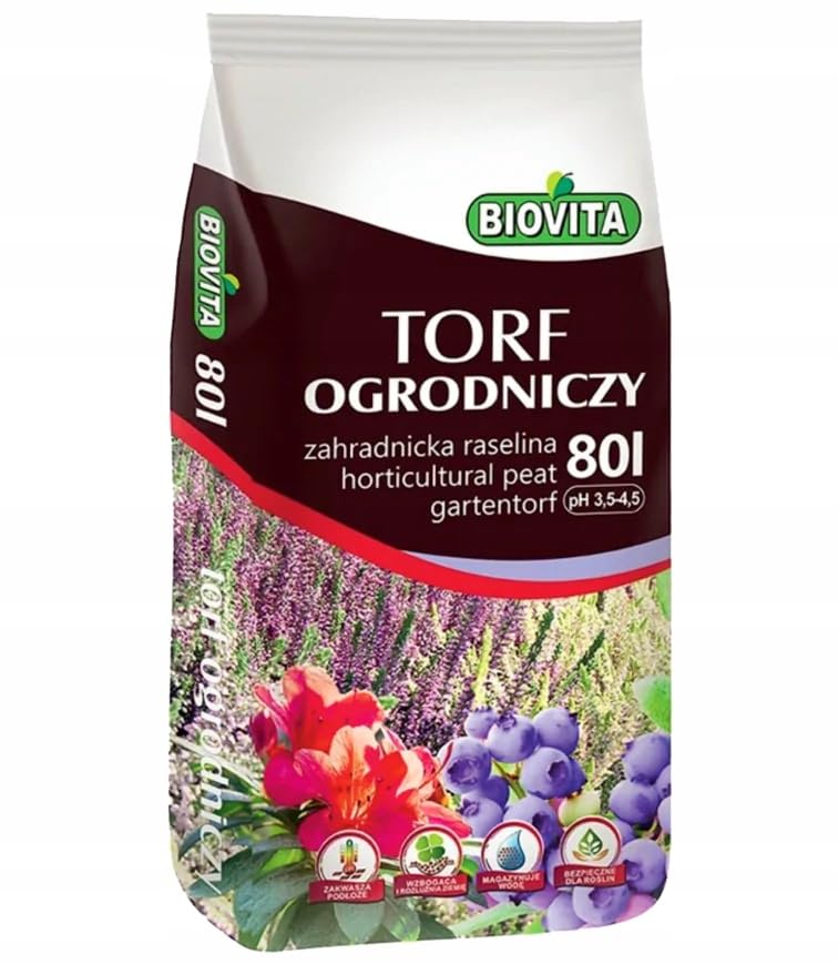 BIOVITA Saure Erde – Torf Sauer für Blaubeeren & säureliebende Pflanzen | pH 3,5-4,5 (80L, 80000, Milliliter)