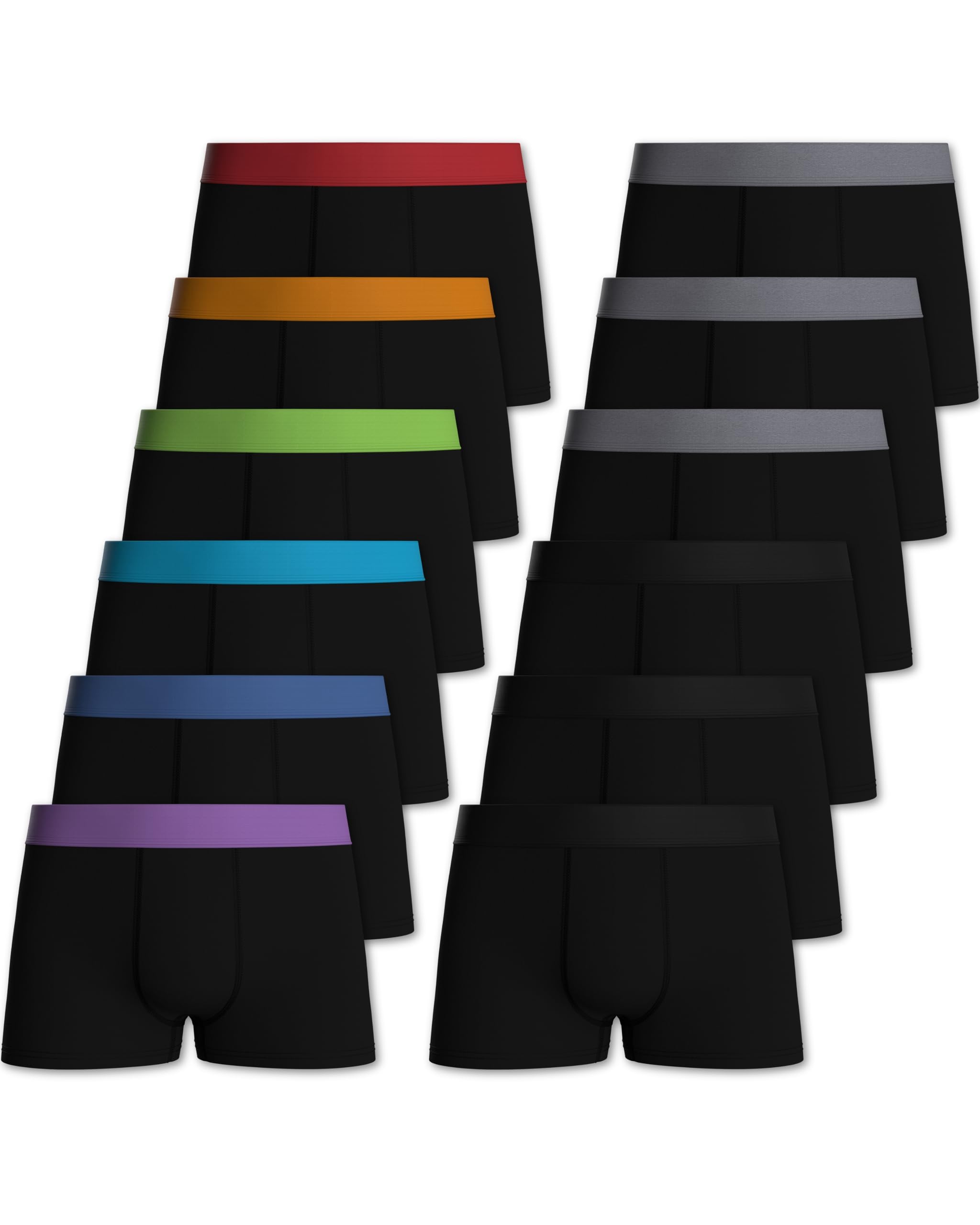 Pierre Calvini Boys Boxers (12 Pack) - Comfortable Cotton Rich Boys Boxer Shorts - Soft Anti Chafing Hipster Boys Underwear - Multipack Kids Boxers Briefs (5-13 Years)
