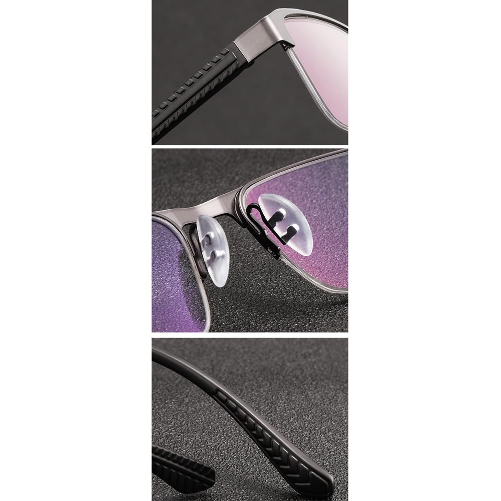 JIETIAN Gafas de Lectura fotocromáticas Inteligentes para Hombre, con Lentes multifocales progresivas HD asféricas de Resina y protección UV400,Azul,+1.25