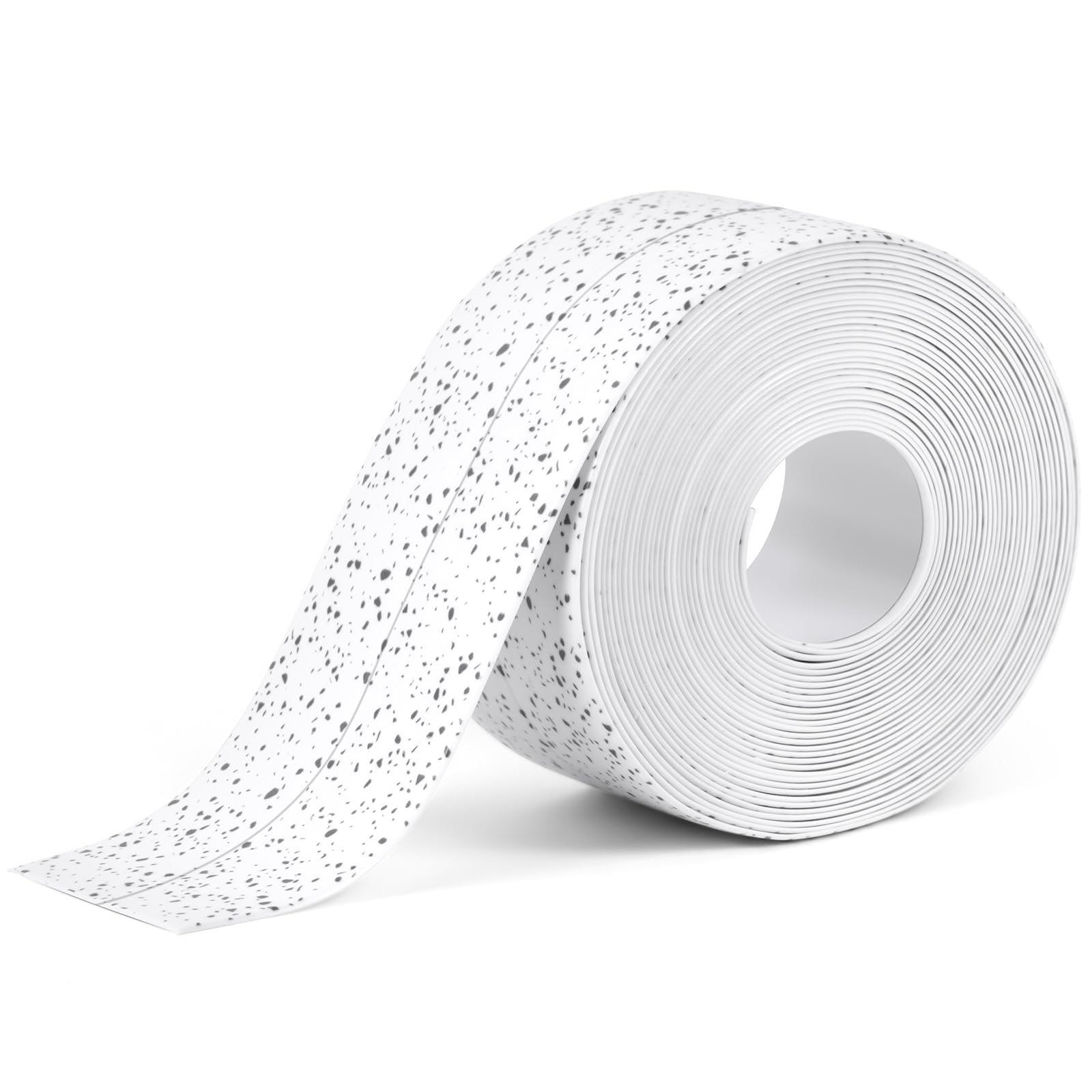 flintronic Bath Sealant Strip, 5M/16.4FT Self Adhesive Caulk Strip Sealant Tape, Waterproof Sealing Tape for Bathroom, Toilet, Kitchen, Bathtub, Wall Corner, Shower (White Slate Dots, 19 x 19mm)
