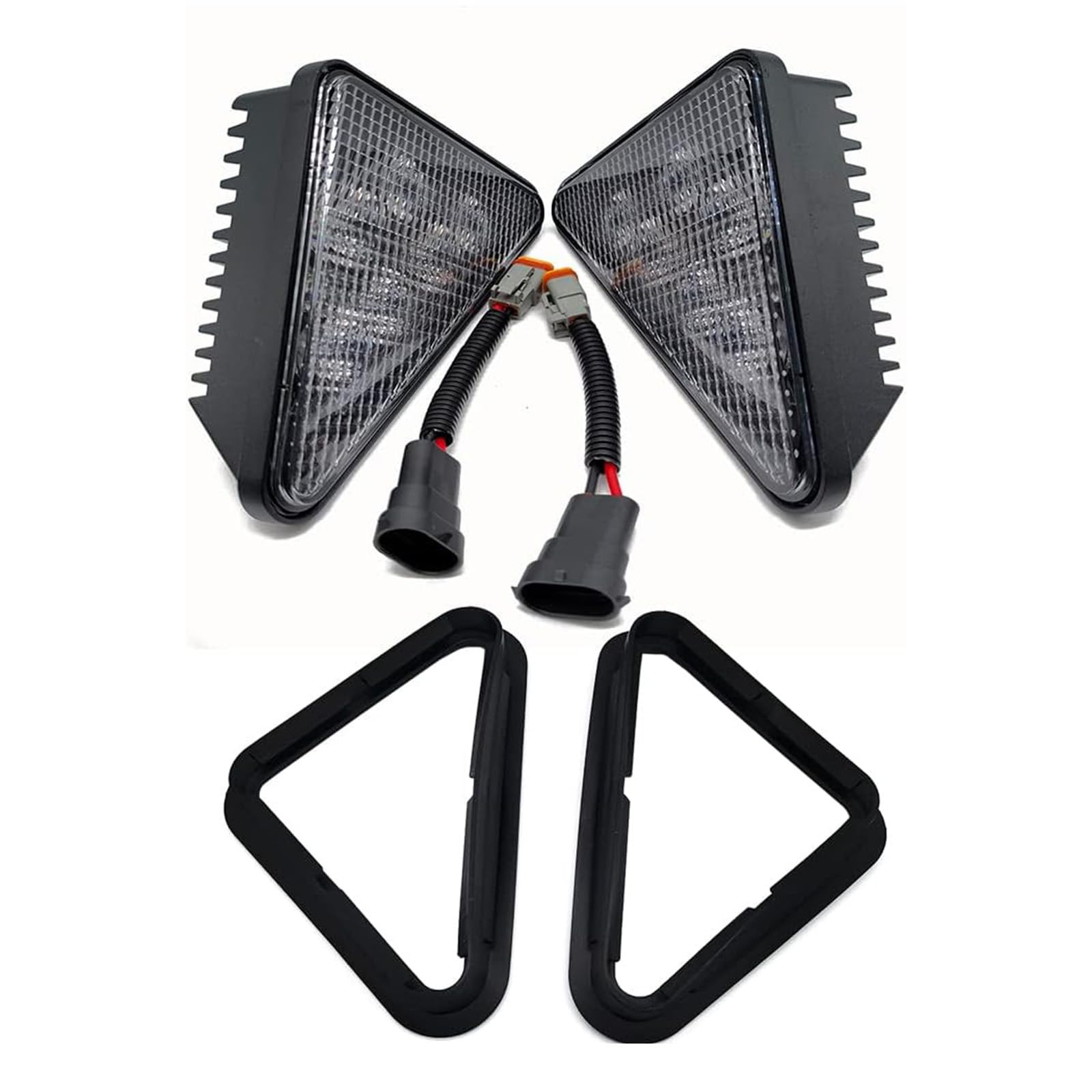 30W LED Luces de Trabajo 12V Compatible con Bobcat 753 751 763 773 T300 S130 S150 S160 S175 S185 (Con Marco de Goma y Conector) Número de Pieza de Reemplazo 7259523 7259524 6718042