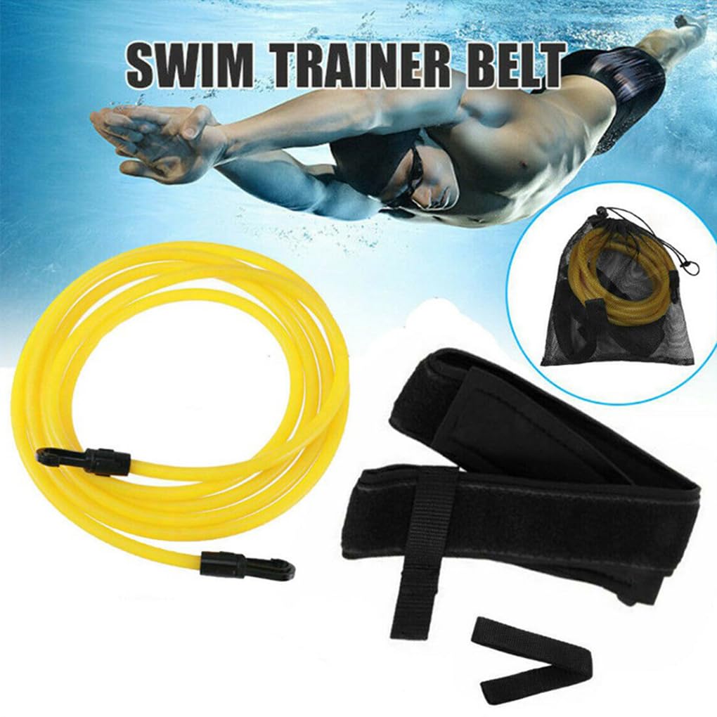 Ceinture de résistance pour entraînement de natation, exercice, gym, sports nautiques, professionnels, débutants, noir, 3 m
