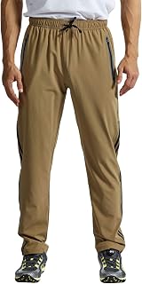 Rdruko Men's Athletic Joggers Dry Fit Running Gym Pants Zipper Pockets Sports Pants