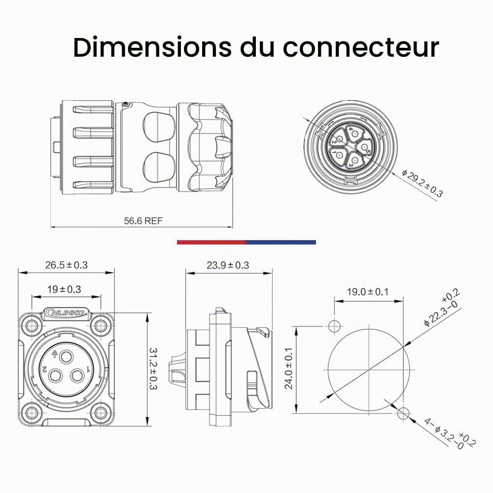 CNLINKO YM-20 Connecteur Imperméable IP68 Circulaire Industriel de Boîtier PBT Aviation Connecteur M20 2-12 Broches Prise Filetés (12 Broches)