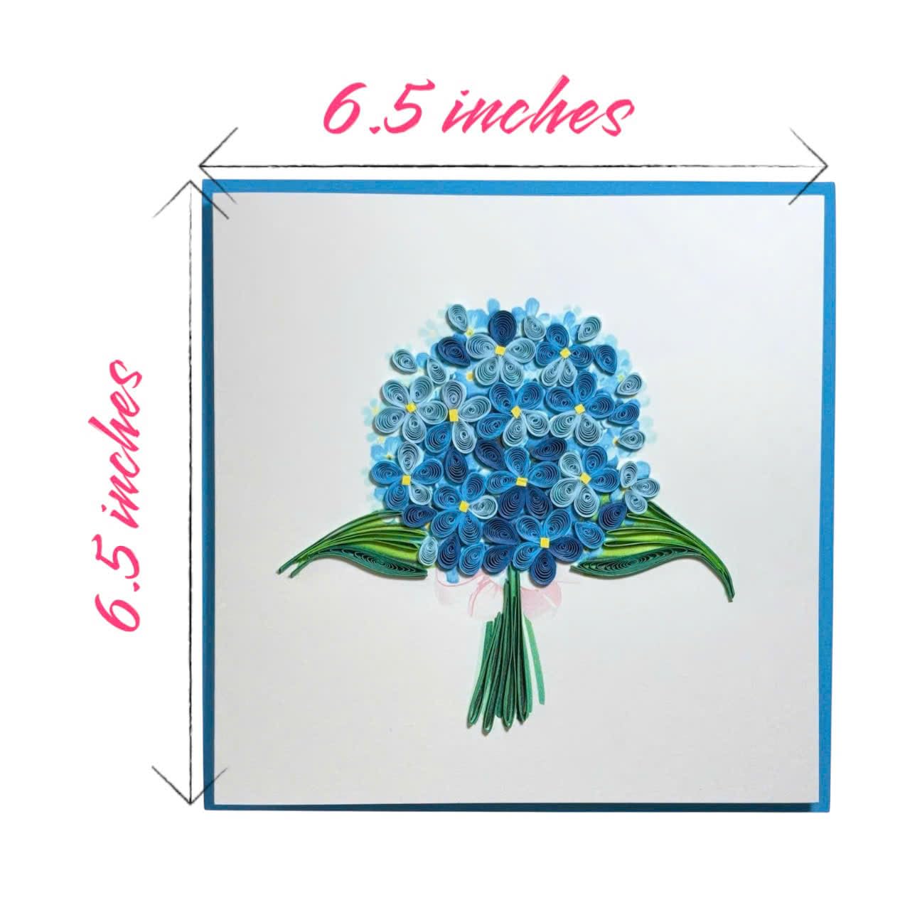 Tarjeta de felicitación de hortensias 3D hecha a mano para el día de la madre, día del padre, cumpleaños, aniversario, diseño hermoso y único, interior en blanco listo para regalar, incluye