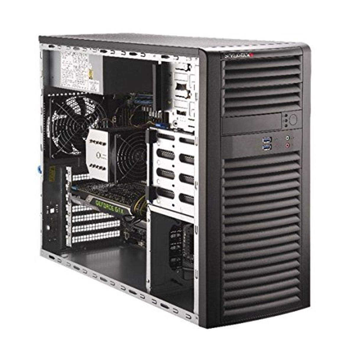 Supermicro SuperWorkstation 5039A-i Barebone System Mid-Tower - Intel C422 Chipset - Socket R4 LGA-2066-1 x Processor Support - Black