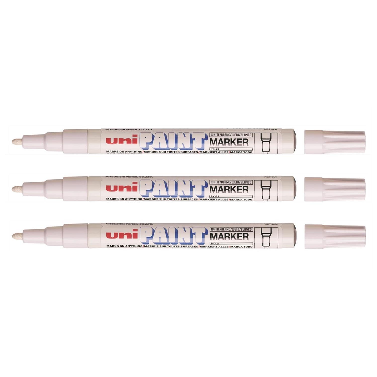 Uni Coloured Paint Marker Multi Surface Opaque Outdoor Marking Fine Bullet Tip Pen PX-21 White
