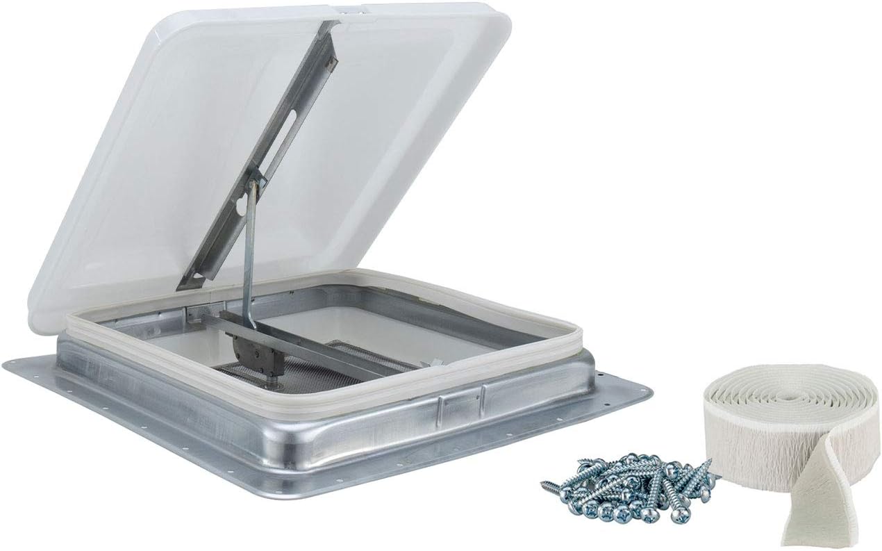 HENG’S INDUSTRIES 14" RV Roof Vent Kit w/Butyl Tape | White | #71111-C | RV Vent Replacement