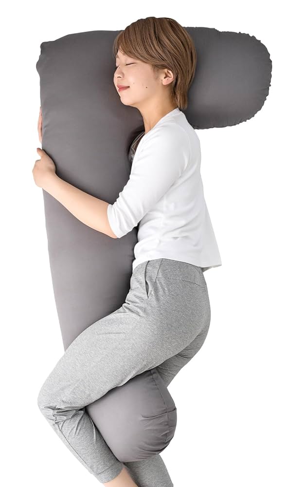 【ほぼ未使用】ハグモッチプレミアム　快眠　枕　抱き枕（グレー） 補充綿付　授乳枕 ほぼ未使用】ハグモッチプレミアム 快眠 枕 抱き枕（グレー