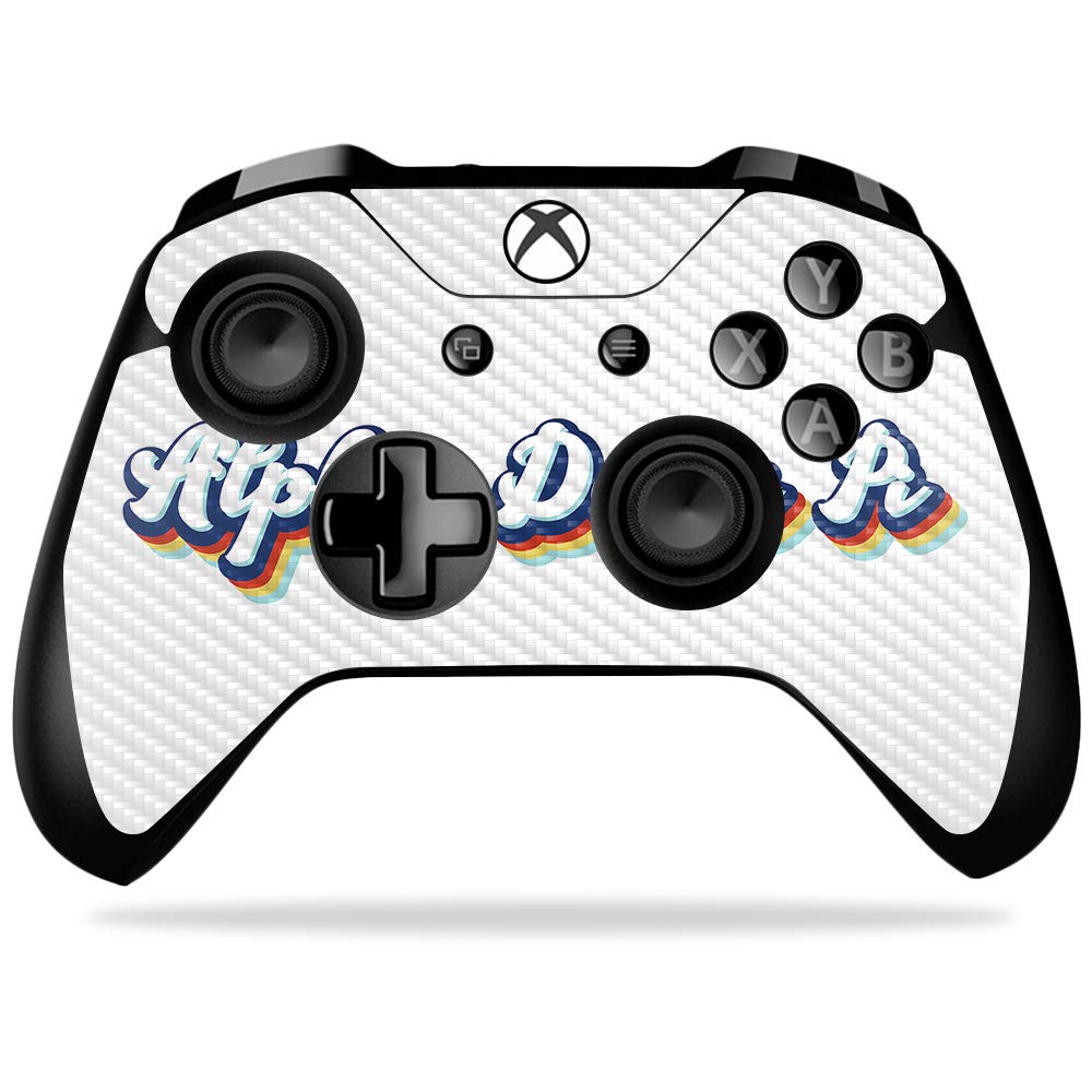 MightySkins Carbon Fiber Skin for Microsoft Xbox One X Controller - Alpha Delta Pi Far Out 70'S | Textured Carbon Fiber Finish | Device Not Included - This Is A Skin| Made In The USA