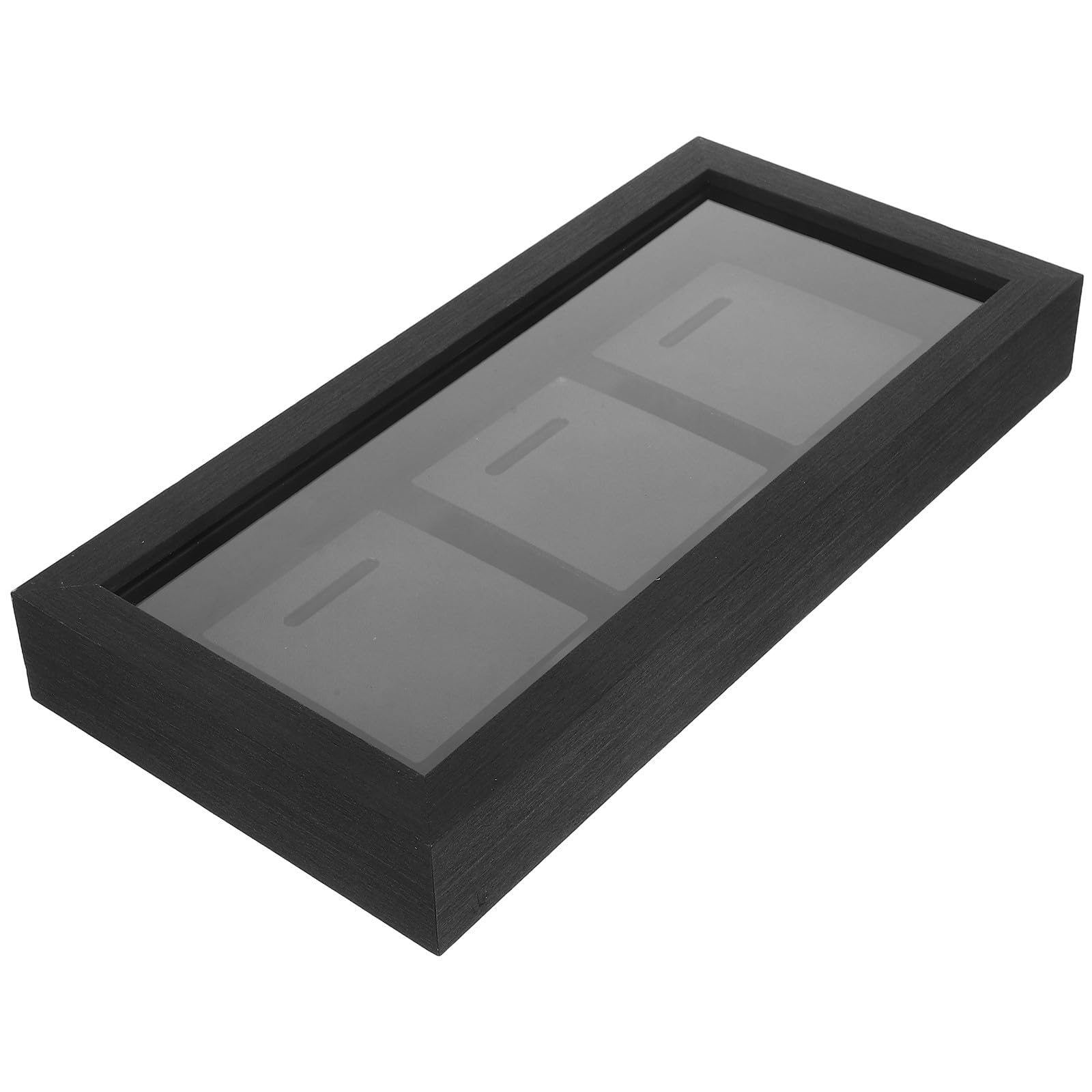 Homoyoyo Soporte para Exhibición de Medallas de Madera Maciza Negra Caja de Sombra para 3 Medallas de Maratón Marco para Almacenamiento y Disposición en Mesa o Pared Carreras