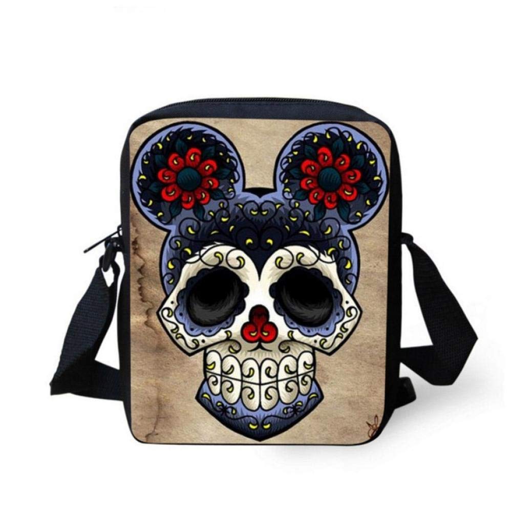 zhangfuhe 3D Vintage Skull Print Men Small Cross Body Bags Brand Design Messenger Bag High Qualilty Handbags