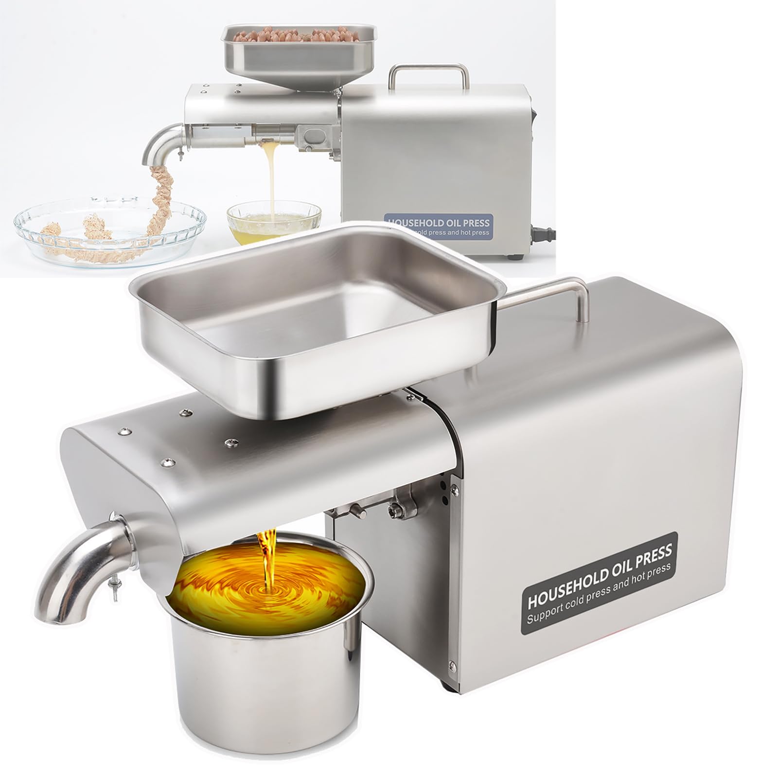 Ekstraktor olejków eterycznych, prasa do oleju komercyjnego, prędkość tłoczenia: 3-5 kg na godzinę, temperatura ogrzewania 230°