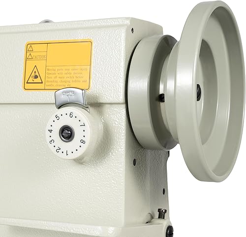 Miniatura 8 de Máquina de coser de cuero resistente, máquina de coser industrial de punto de cerrojo de material grueso con bobinador, aguja única y estante de 2