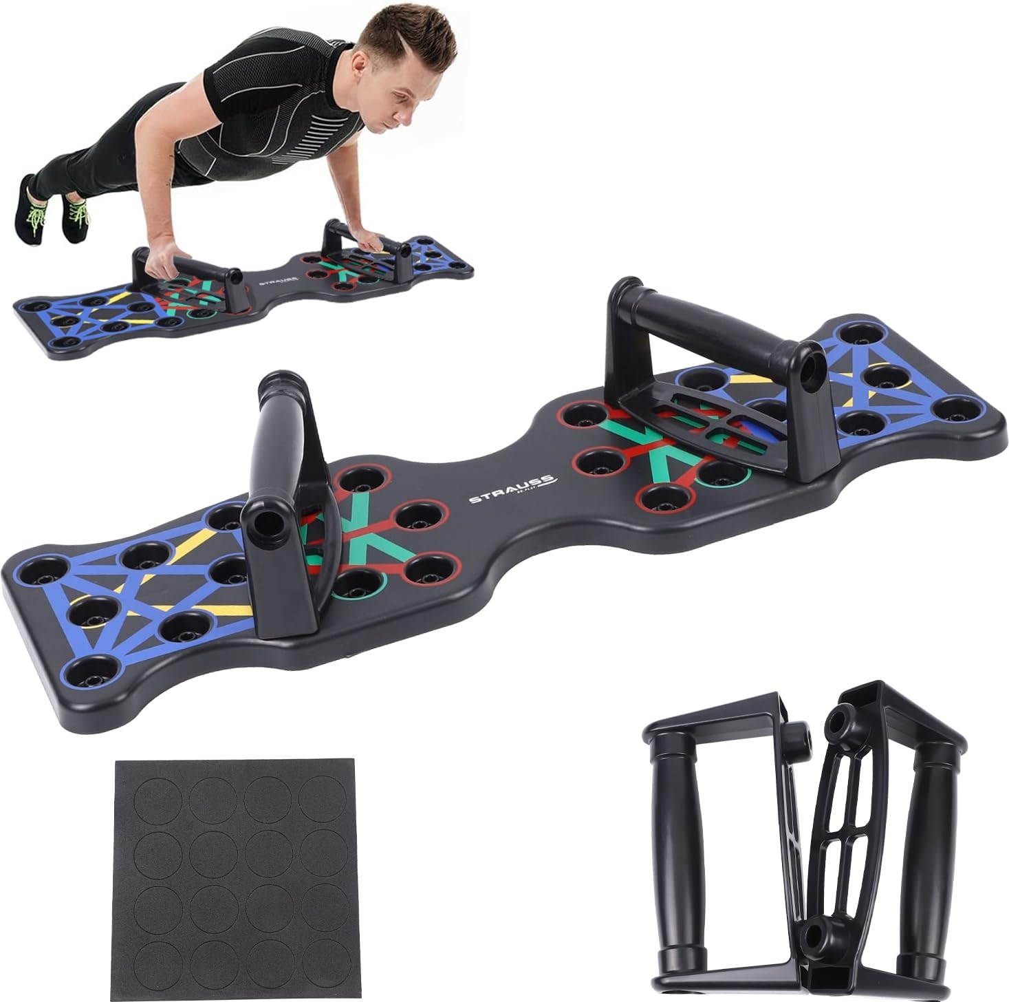 Strauss Multipurpose (17 in 1) function Push Up Board/Bars/Stand with Multiple Modes | Calisthenics,Gym and Excersing Equipment | Chest,Muscle,Triceps,Shoulders Workout | Both for Men and Women, Black (B0C53V4C4H) Amazon Price History, Amazon Price Tracker