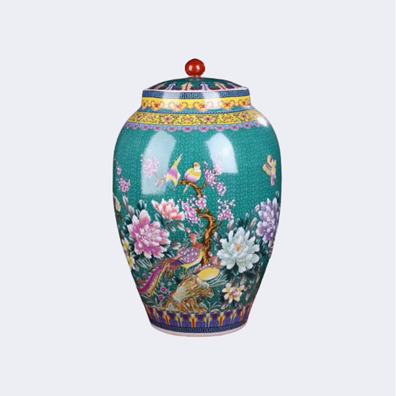 Ixtregzjkm C Vintage Hinese Erami Rice Storage Jar With Lid - Erami Food Ontainer - Airtight Kitchen Ereal Jar - Ereal Dispenser - Rice Ontainer For Storing Rice, Flour, Grain, Offee 25Kg/55Lb