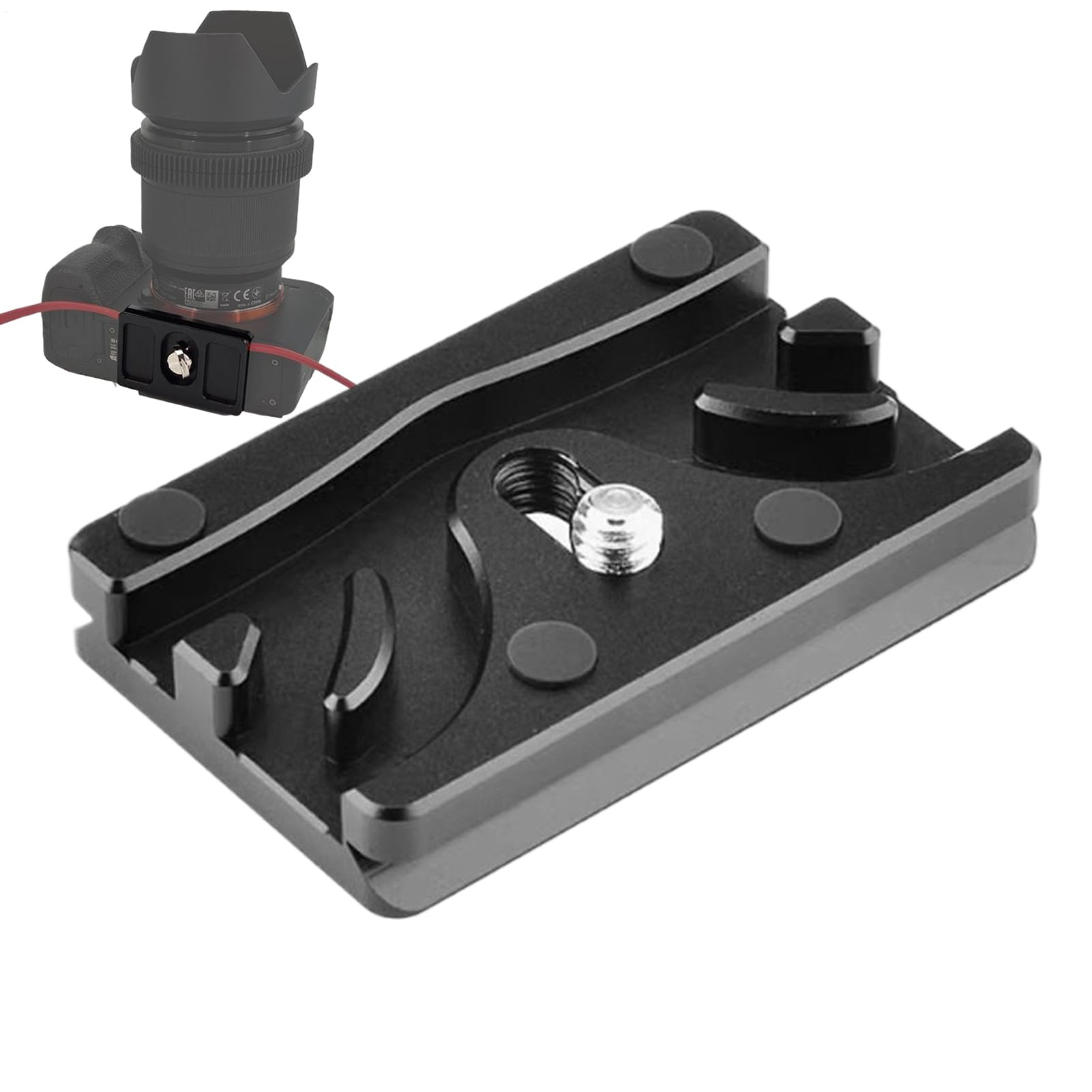 Camera Cable Clamp - Aluminium Alloy Gimbal Quick Release Plate | Secure Tether Data Cable Organizer For DSLR Rig, Live Streaming & Photography Setup