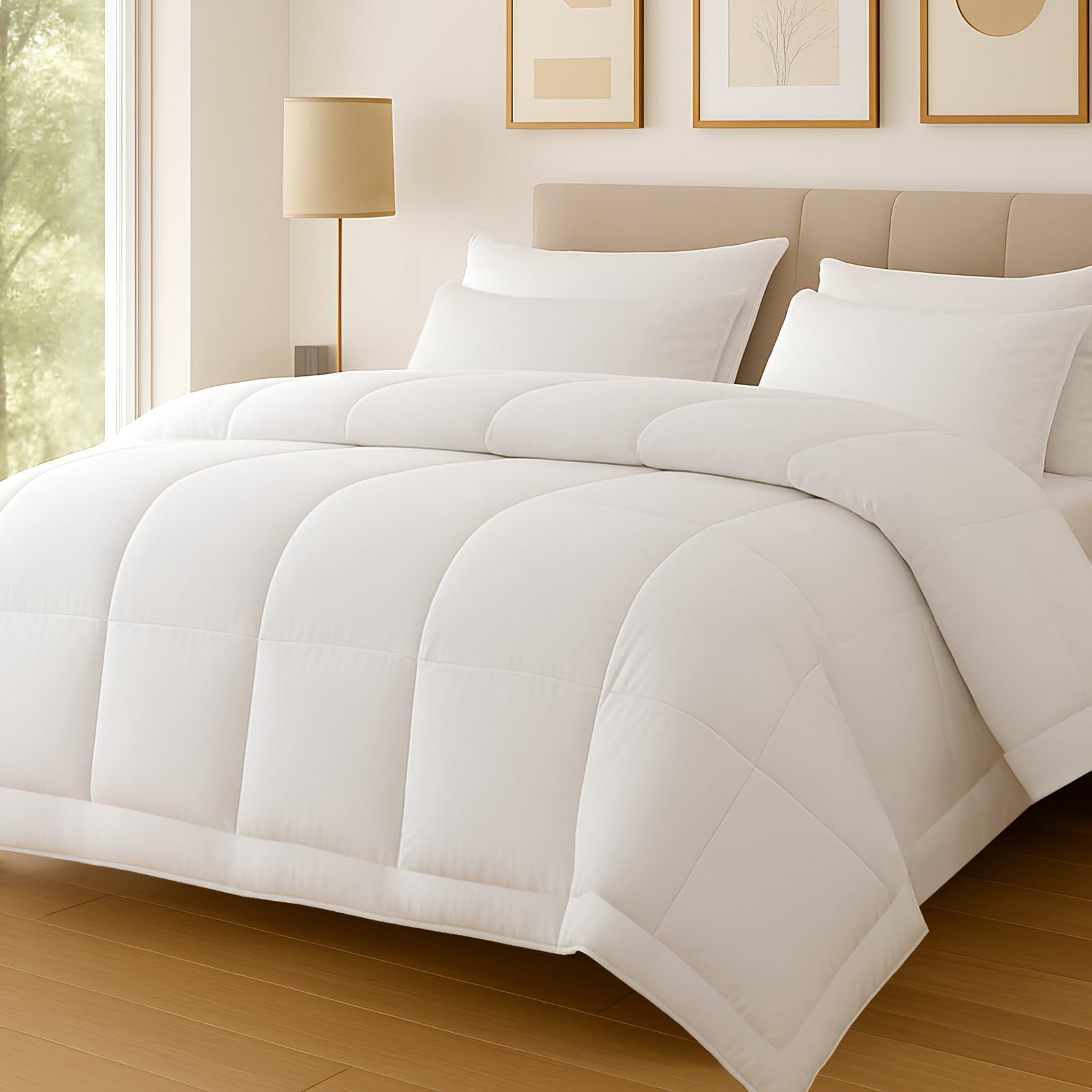 Pamposh King Size Duvet 10.5 Tog - Hypoallergenic Duvet King Size - Thick & Cosy Quilt for Summer, Autumn & Winter - Anti Bacterial, Machine Washable Bedding