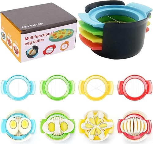 Cortador de huevos 4 en 1, cortador de huevos, cortador de huevos para huevos duros, cortador de huevos duros, cortador de huevos duros, cortador de