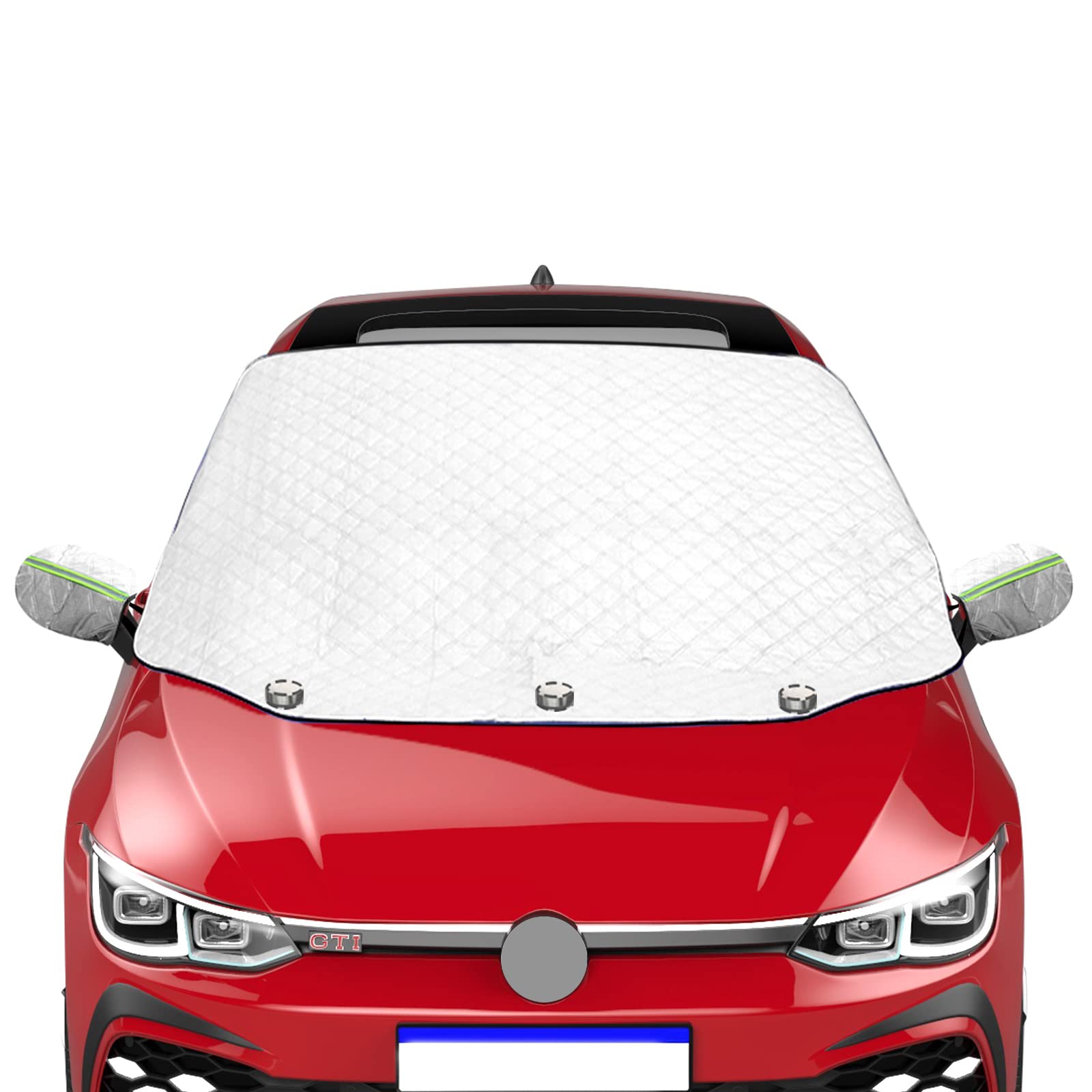 Lechin Winter Windscreen Cover - Windscreen Cover with 3 Magnets - Windscreen Cover - 154 x 128 cm - 2 Rear View Mirror Covers