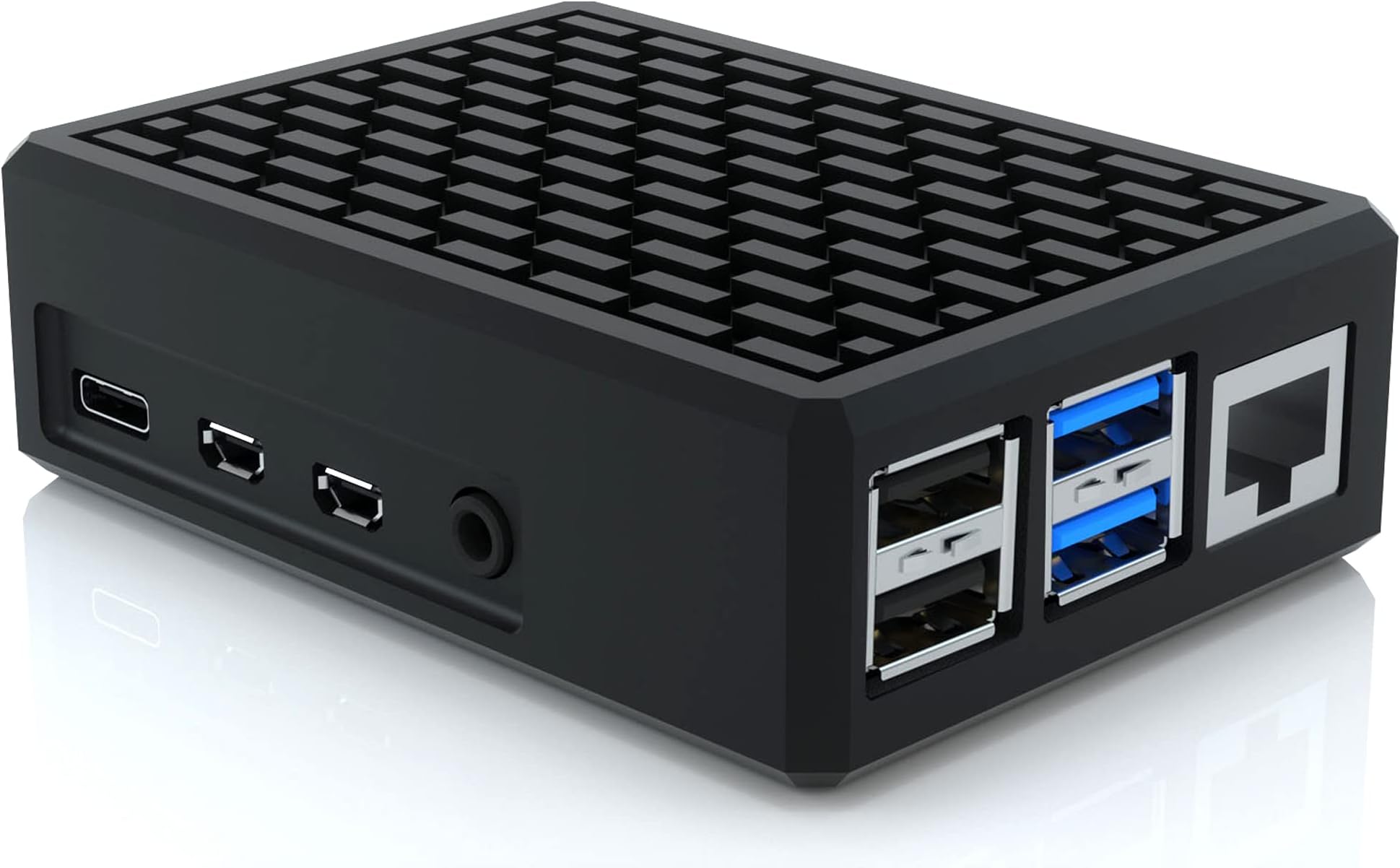 iUniker Aluminum Case for Raspberry Pi 4 Model B, Fanless Passive Cooling Metal Enclosure with Thermal Pads, Silent Heatsink Case, GPIO Port Access