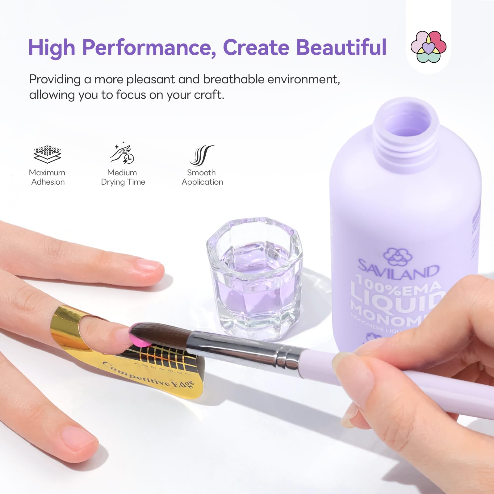 SAVILAND Advanced Acrylic Liquid Monomer with Monomer Drops: Pure EMA Acrylic Monomer Liquid with Ocean Breeze Monomer Odor Neutralizer for Acrylic Nails Application Extension Carving Salon Use 200ml - Image 3