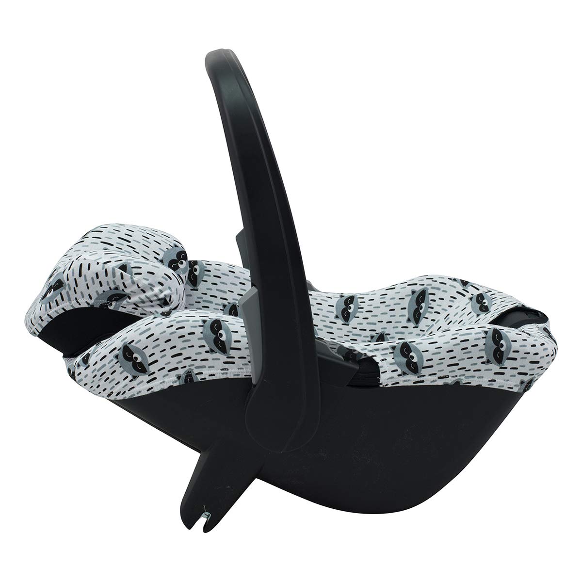 JYOKO KIDS Funda de algodón para silla de coche compatible con Maxi Cosi Recaro Zero, I-Size y Funda de algodón para reductor talla 0 (Raccoon)
