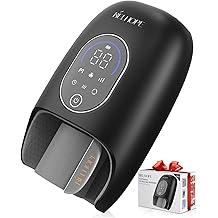 Hand Massager with 9 Modes and 4 Heating for Hot and Cold Therapy Wrist Massager for Arthritis and Carpal Tunnel Relief, Hand Massager with Heat and Compression, Mother's Day Gift, Black