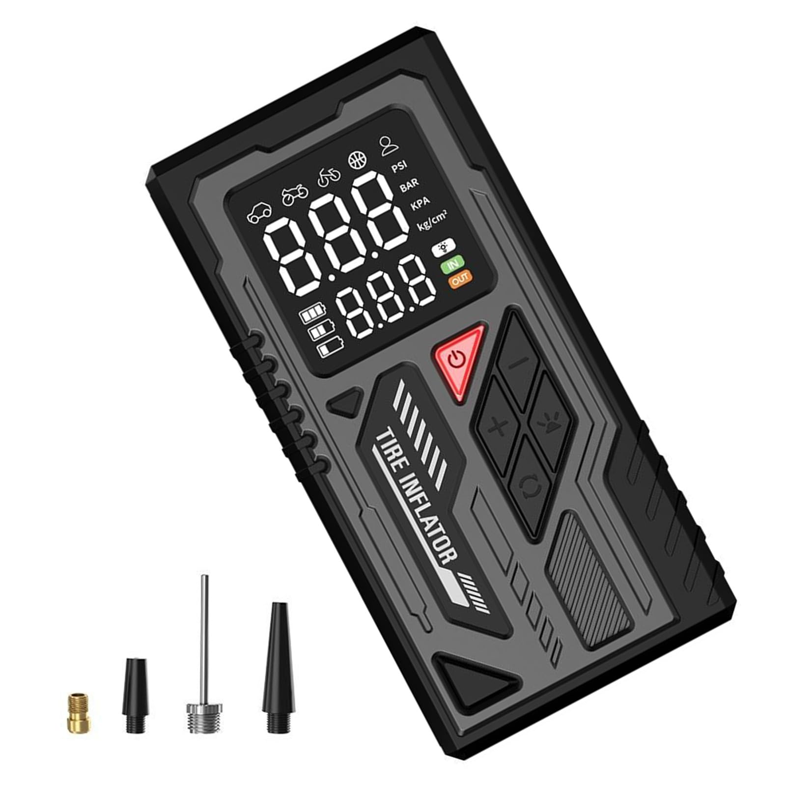 Hsioluted Black Compact Auto Air Compressor Efficient Motor Digital Display Features For Emergencies Travel Motorcycle Bike Tires Travel Portable Air Compressor