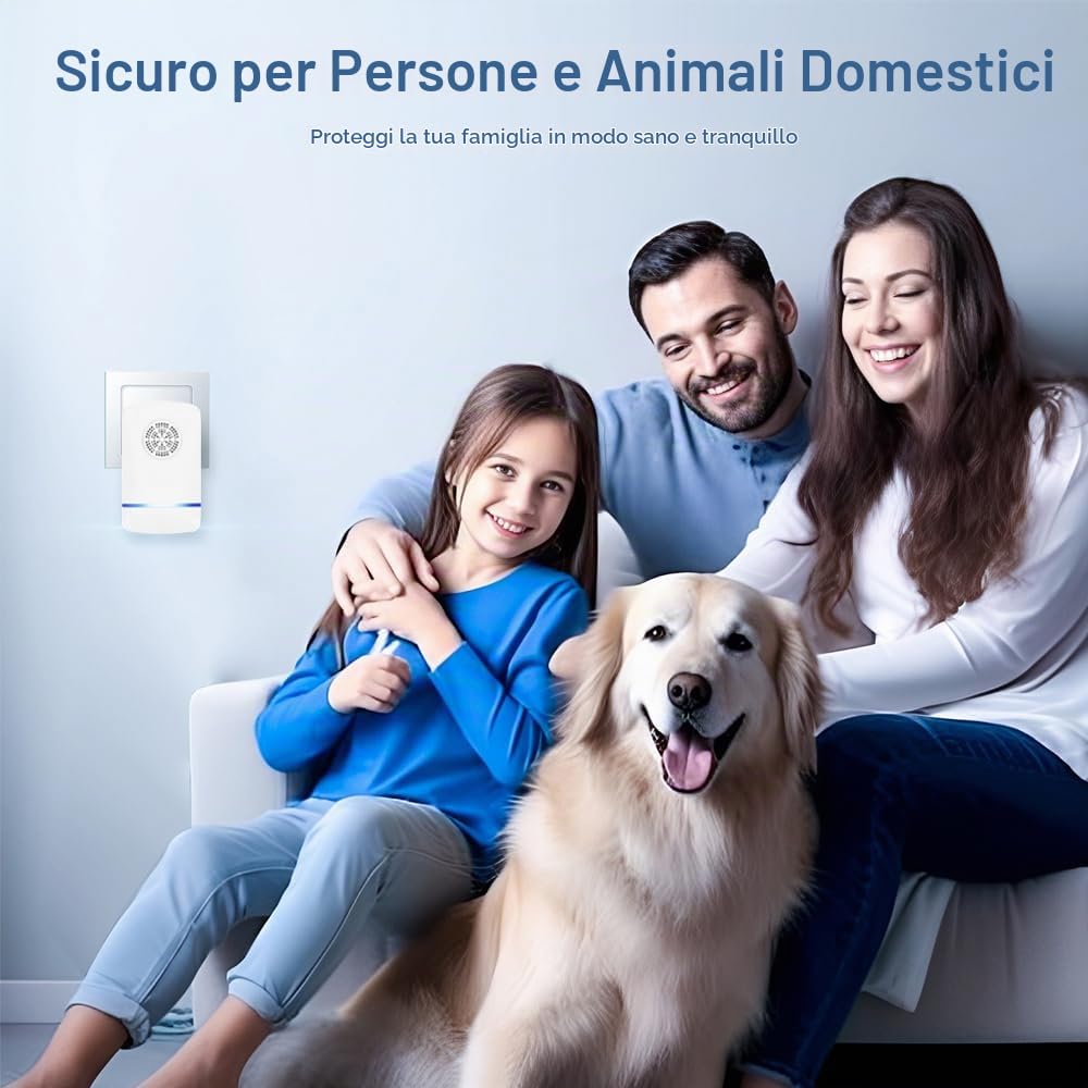 Antizanzare Ultrasuoni, Repellente Zanzare Ultrasuoni, Elettrico Ultrasuoni per Anti Zanzare, Topi, Scarafaggi, Insetti, Ratti, Ragni, Roditori, Mosche, Formiche (Classic)