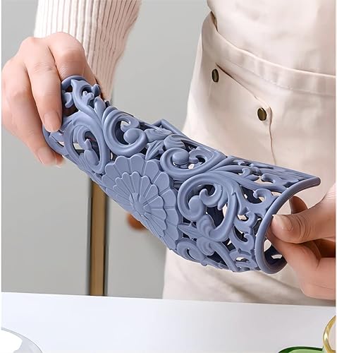 Miniatura 3 de Salvamanteles de silicona para ollas y sartenes calientes, tapetes cuadrados antideslizantes para mesa, almohadillas calientes talladas multiusos,