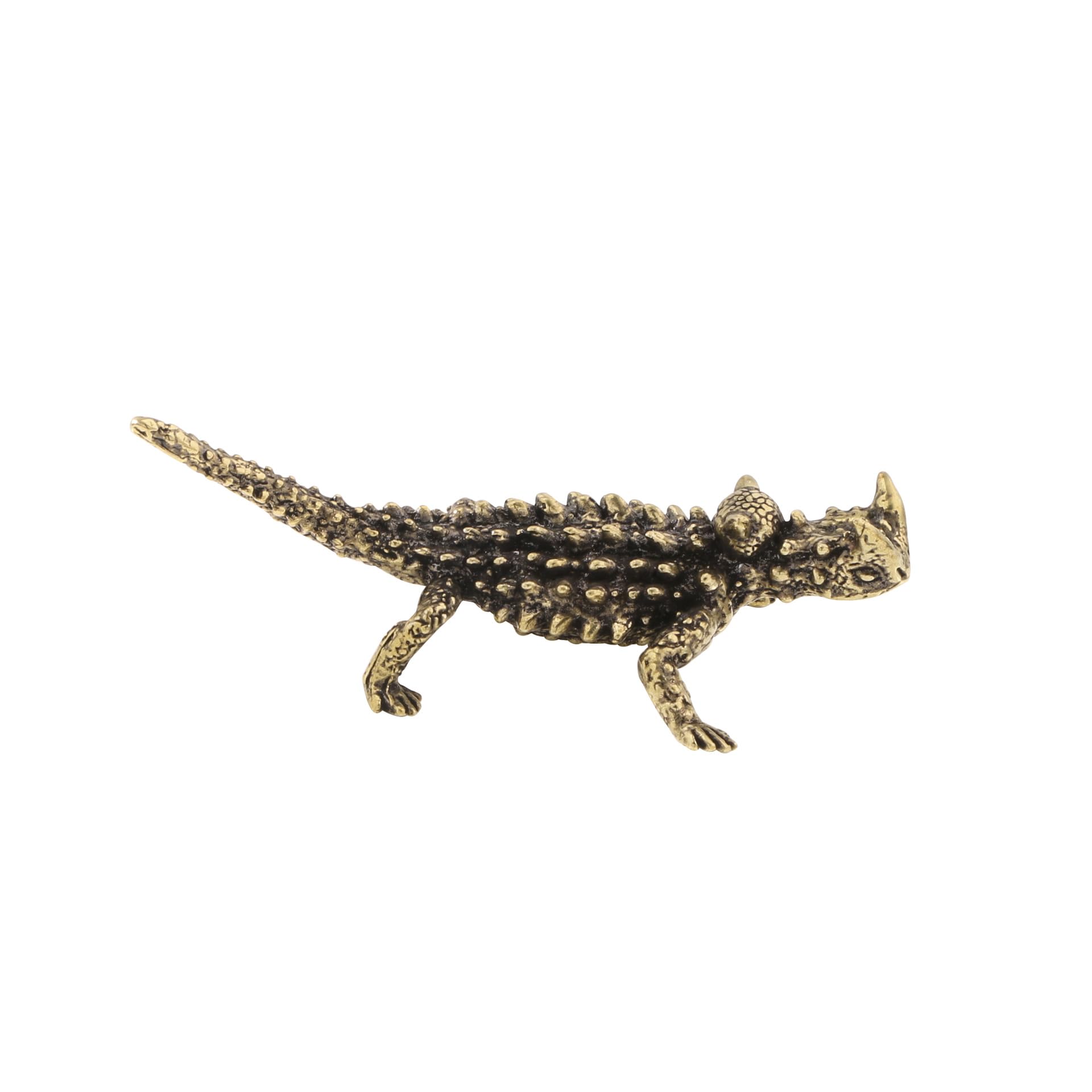 NGDFGR Brass Spiny Lizard Miniature Statue,Metal Realistic Australian Devil Lizard Sculpture Desktop Ornament Home Bonsai Micro Landscape Decr Accessories