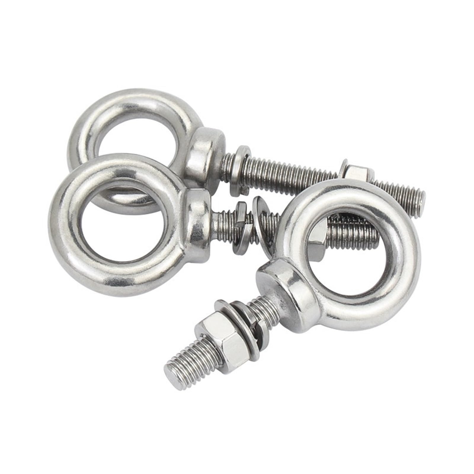 Set di golfari ad anello con rondelle e dadi | M3 M4 M5 M6 M8 Acciaio inossidabile 304(4sets,M6x60mm)